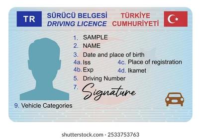 Örnek sürücü belgesi